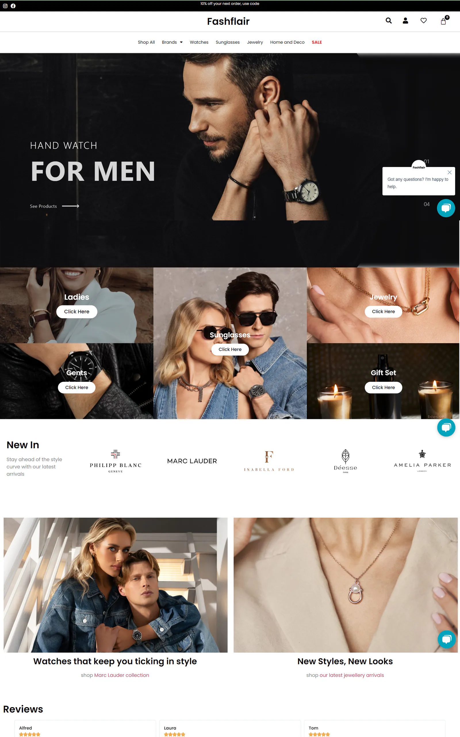Fashion Flair – pagrindinis puslapis