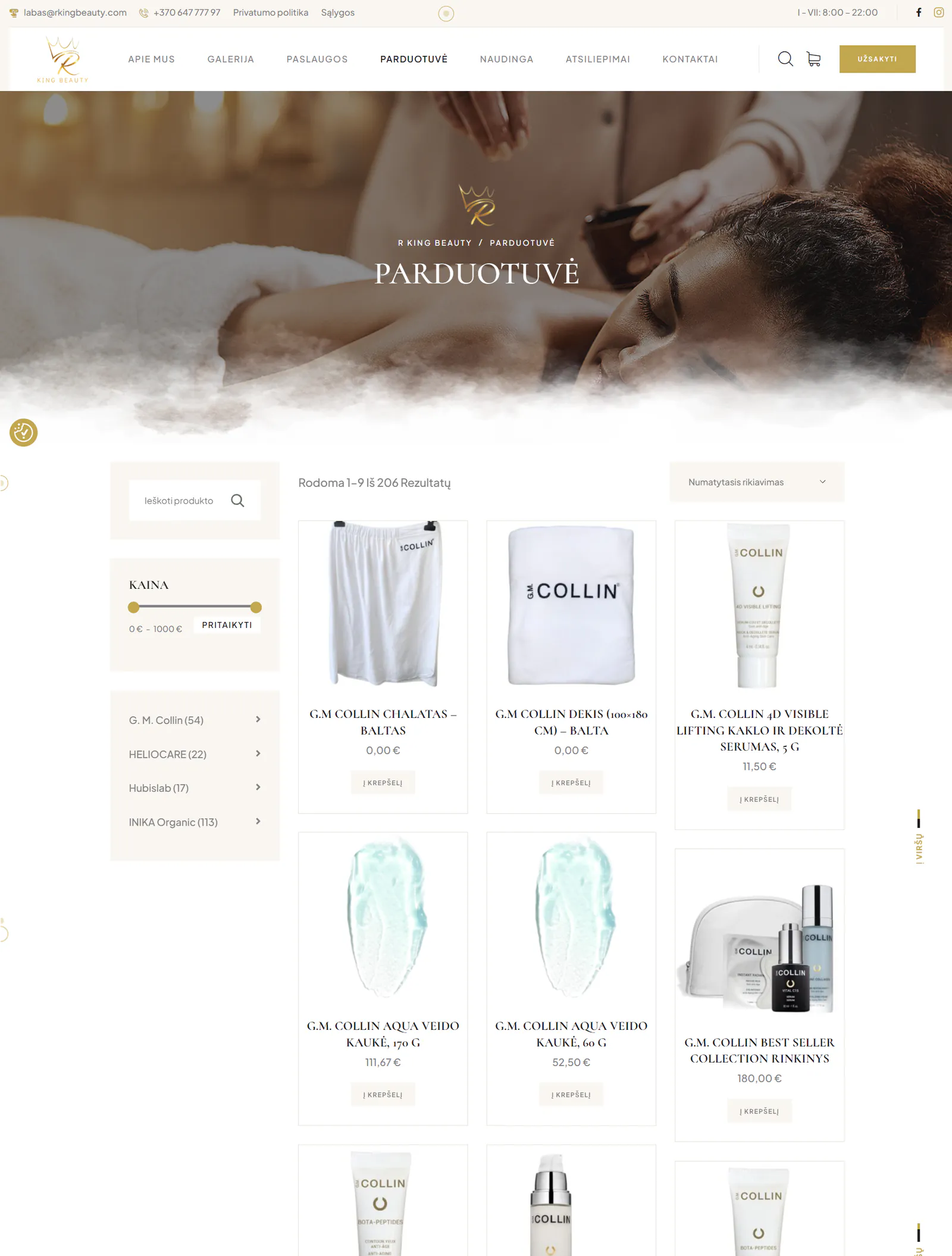 R King Beauty – shop page