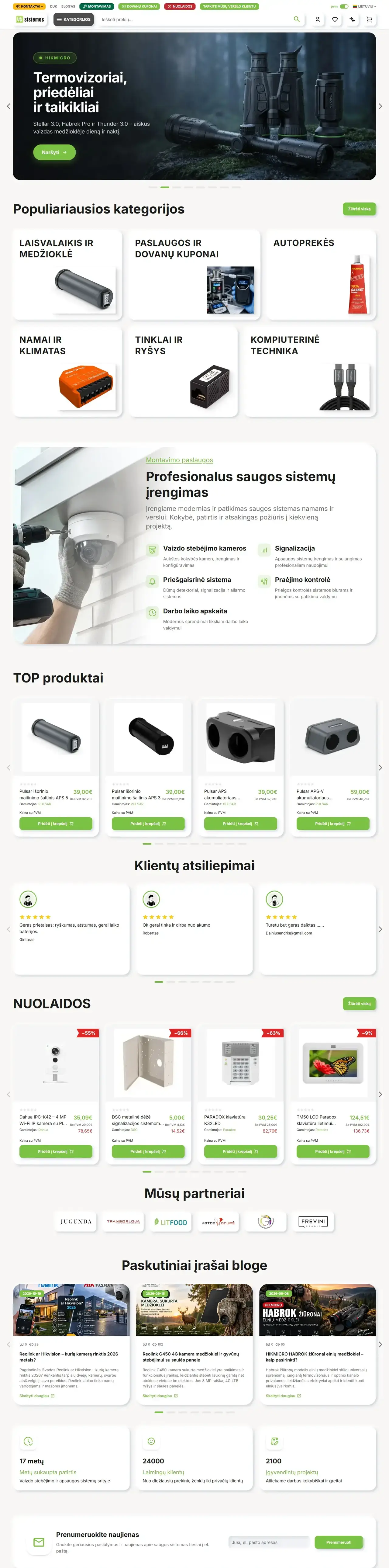 Elektronikos mažmenininkas – pagrindinis puslapis
